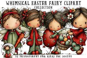 Whimsical Easter Fairy Clipart Bundl, a Technology Illustration by OK Design