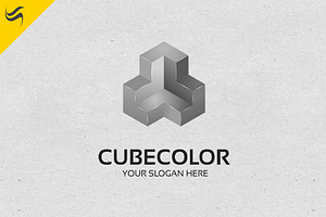 Cube Rainbow Color Logo Template