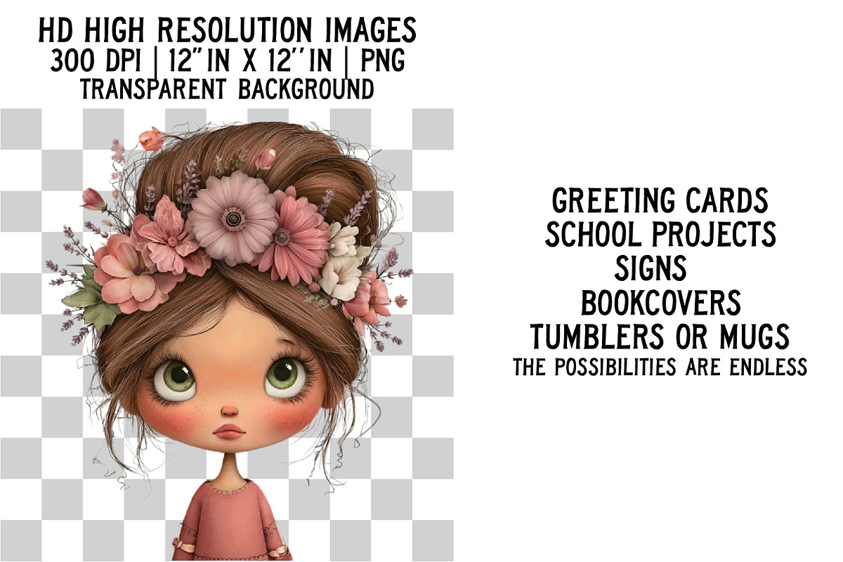 Flowers and Girls Clipart, an Illustration by Craft Nest (Photo 2 of 6)