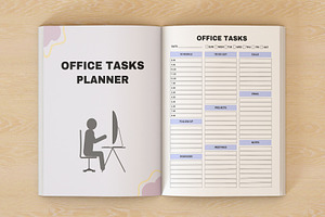 Editable Office Tasks Planner Canva