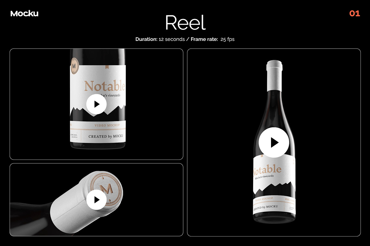 Notable - Burgundy Wine Video Mockup, a Packaging Mockup by Mocku (Photo 3 of 14)