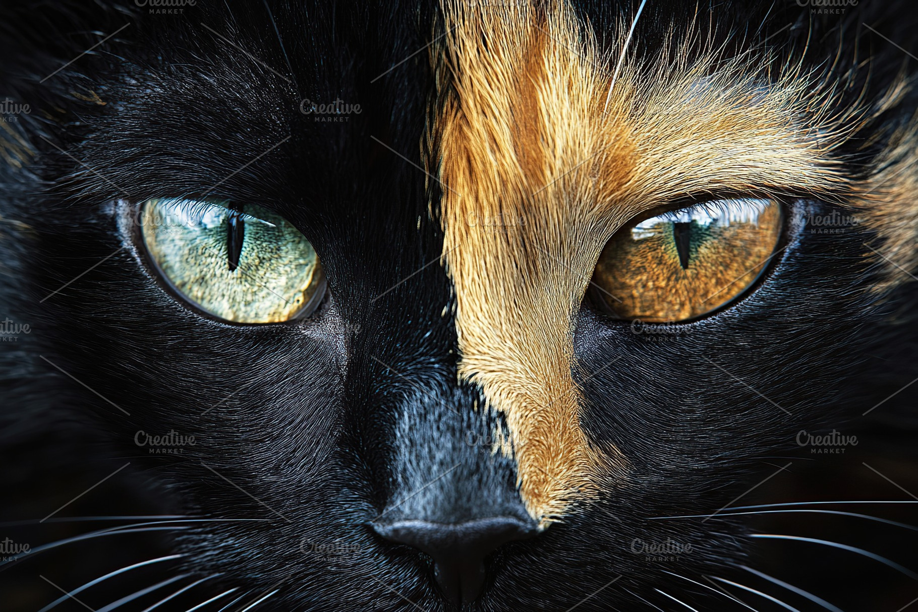 Cat in two tone colors, black and ginger, an Animal Photo by AlyaAnd