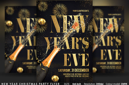 New Year Christmas Party Flyer, a Flyer Template by Artolus