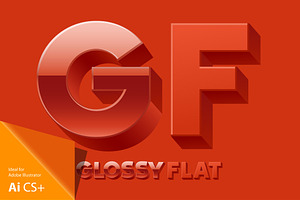 Vector alphabet of simple 3d letters
