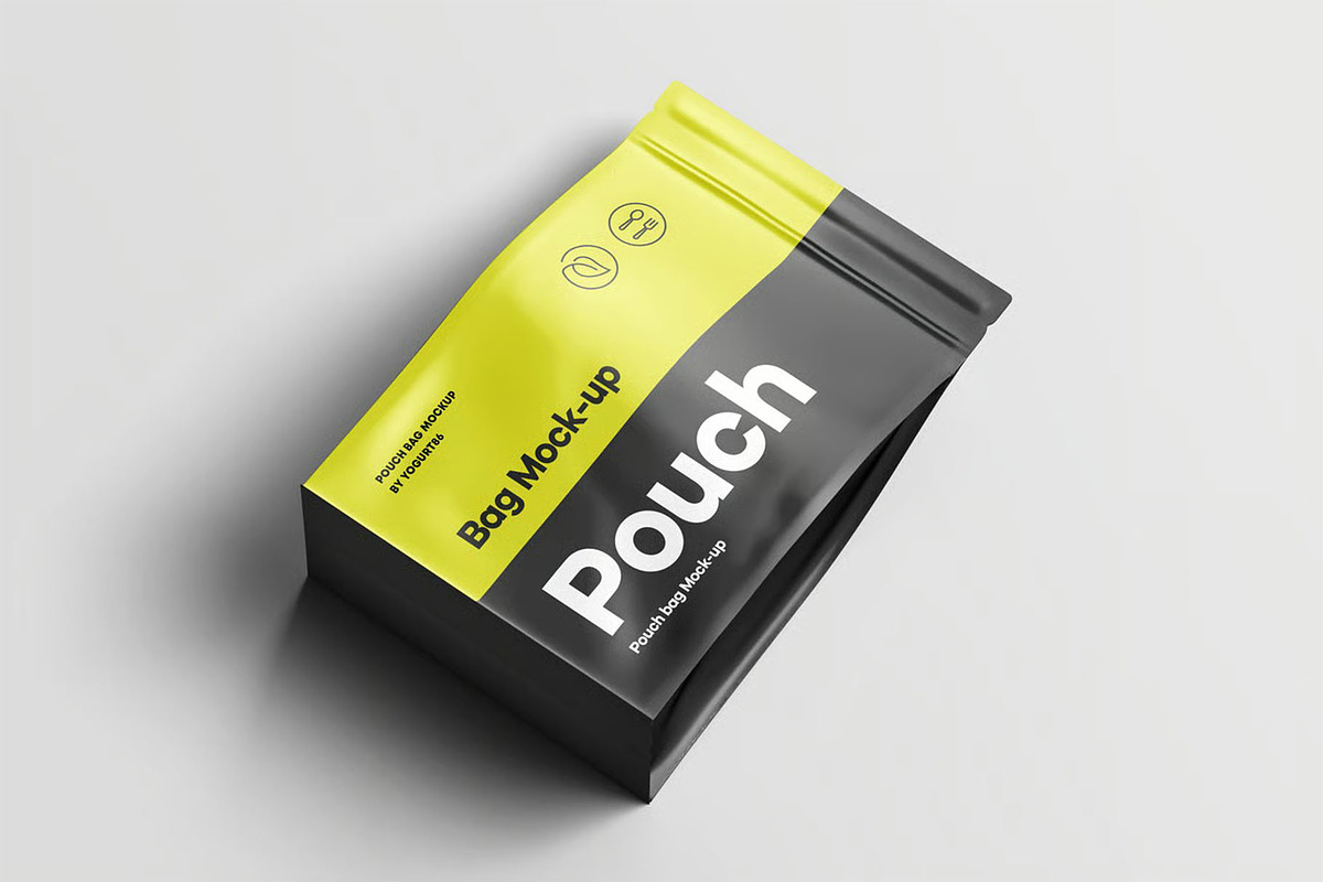Protein Pouch Bag Mockup, a Packaging Mockup by zippypixelstudio (Photo 2 of 9)