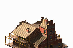 Western Saloon Low Poly