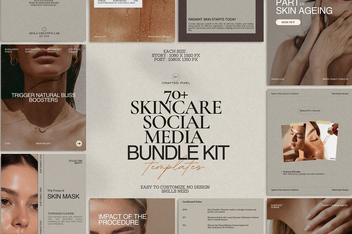 Elegant Skincare Canva Templates