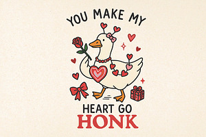 Funny Valentine Goose PNG, Valentine, an Illustration by DreamPrint404