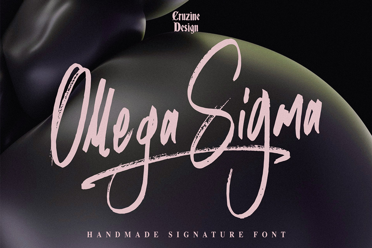 Omega Sigma Brush Script, a Handwritten Font by Deeezy (Photo 1 of 7)
