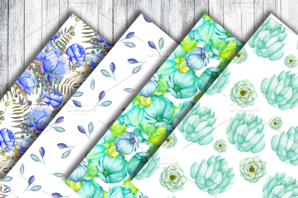 Blue Patterns collection, a Pattern Graphic by Skliarova