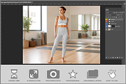Yoga Leggings Bright Studio Mock PSD, a Bottom Mockup by Bruno's Shop (Thumbnail 2 of 3)