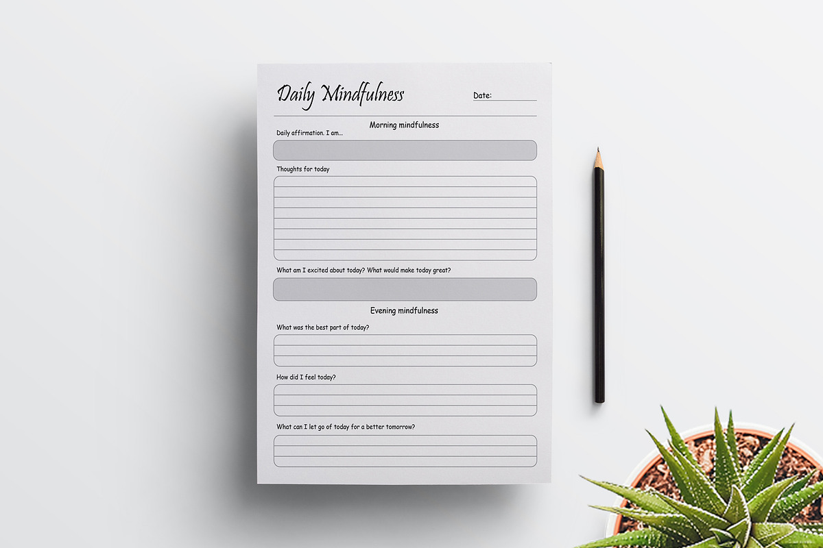 Editable Daily Mindfulness Journal, a Stationery Template by Mazharul Islam (Photo 2 of 3)