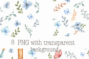 Watercolor blue Baking Clipart Set, an Illustration by ViolettaKh (Thumbnail 2 of 9)