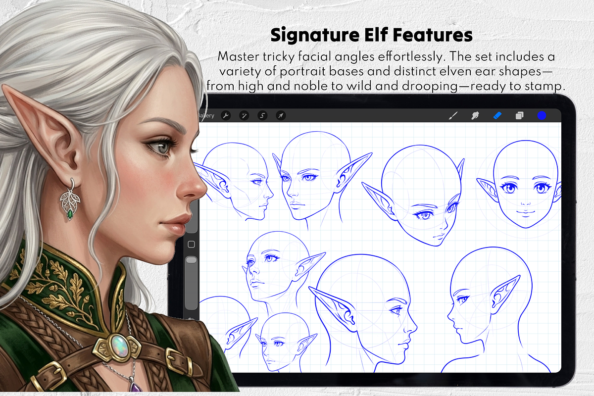 175 Procreate Elf Character Stamps, a Brush Add-On by Selentaori Studio (Photo 7 of 12)