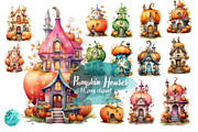 Watercolor Pumpkin House, a Seasonal Illustration by Verdigris Studios (Thumbnail 1 of 3)