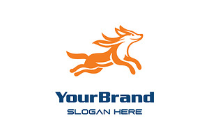 Jumping Fox Jackal Coyote Logo, a Branding & Logo Template by funpixel