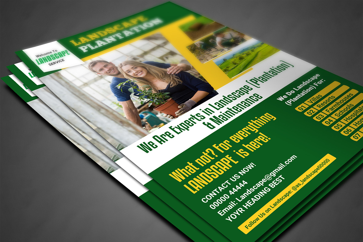 Garden Landscaping Flyer Templates, a Flyer Template by AfzaalGraphics (Photo 3 of 5)