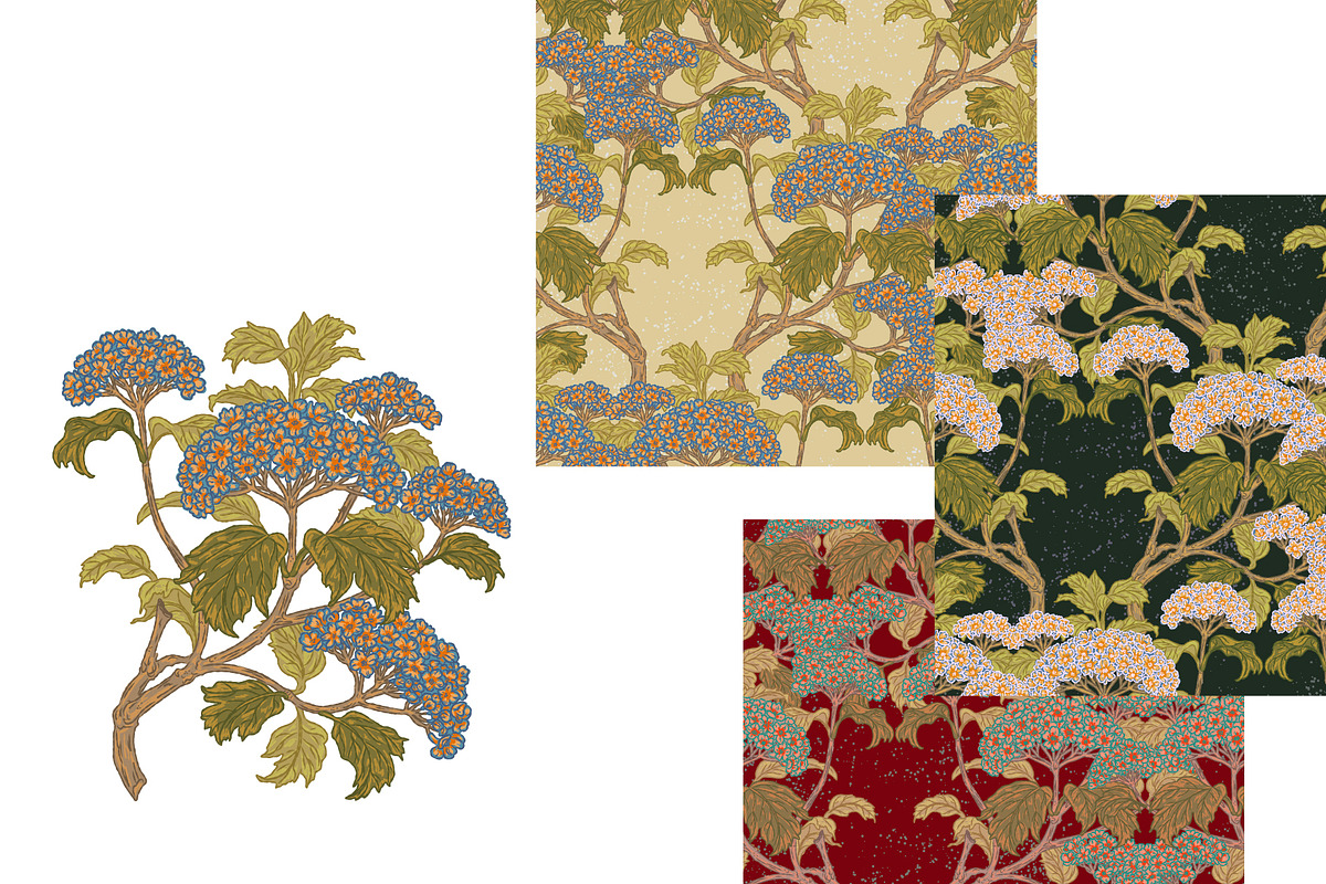 Hydrangea Botanical Seamless Pattern, a Pattern Graphic by NayaChu (Photo 10 of 10)