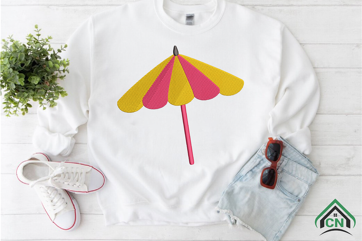 Summer Beach Element Embroidery, a Solid Icon by Craft Nest (Photo 2 of 5)