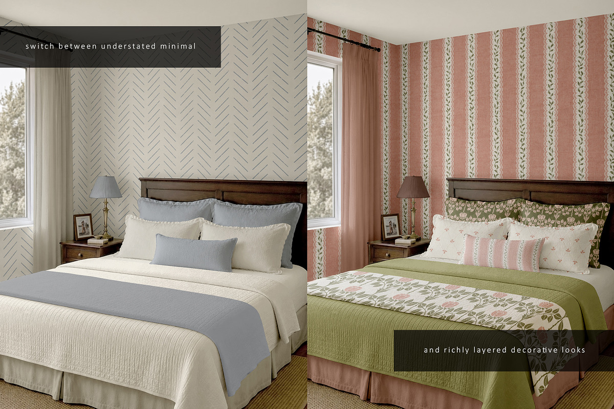 Elegant Bedroom Wallpaper Mockup, a Household Mockup by LinnestCreative (Photo 5 of 6)