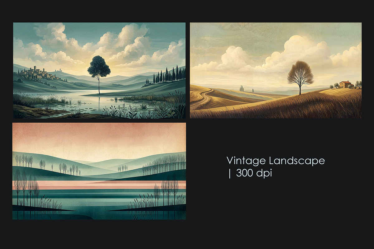 Vintage Landscape, a Seasonal Illustration by StockVerse Creative (Photo 1 of 4)