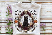 Spooky Gothic Black Cat Halloween, a Work Illustration by CraftArtStudio (Thumbnail 2 of 4)