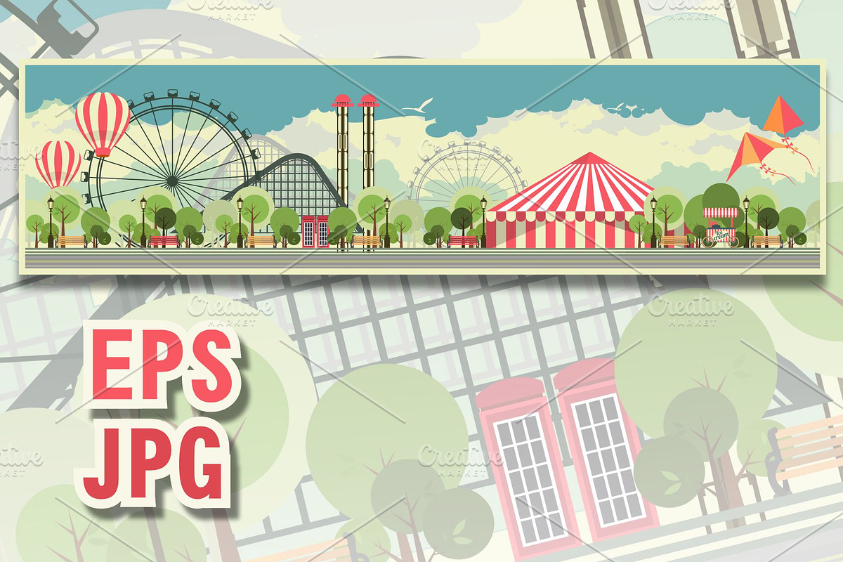 amusement park circus airship, a Background Graphic by alena.sipilova (Photo 2 of 2)