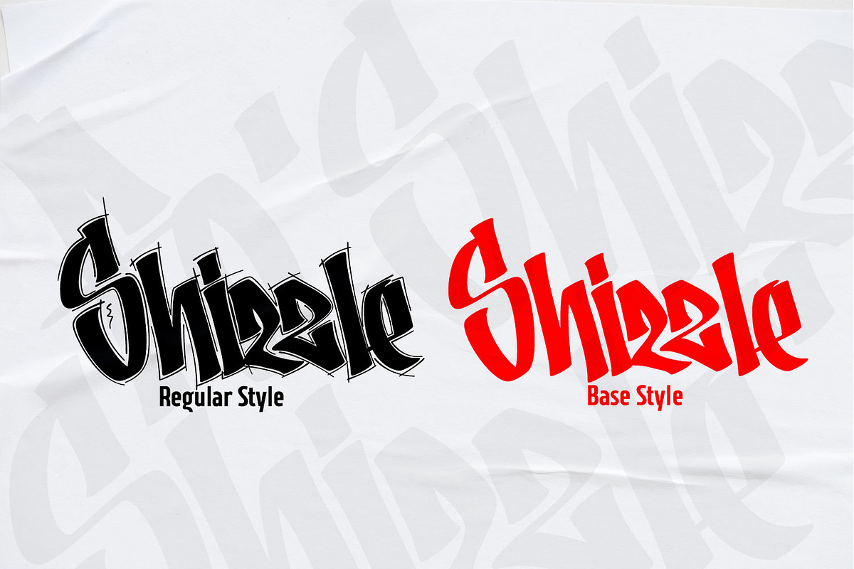 Shizzle - Graffiti Typeface, a Blackletter Font by Ridha-38.lineart (Photo 3 of 11)