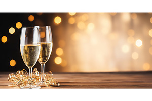 New year celebration background with, a Food & Drink Photo by ZinetroN