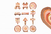 Watercolor Wood Boards Clipart, an Illustration by Libby Wishes (Thumbnail 2 of 4)