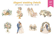 Watercolor Wedding Clipart, a Decorative Illustration by BerryPieArt (Thumbnail 3 of 4)