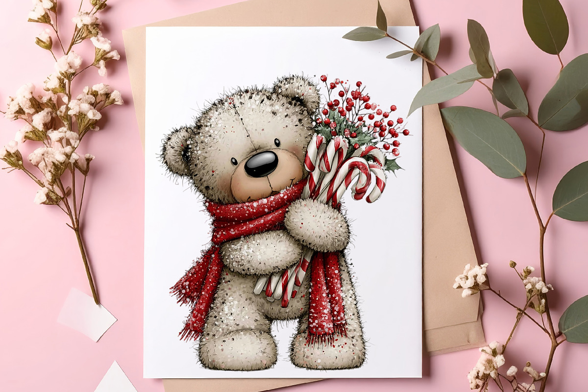 Whimsical Christmas Teddy Bear Png, a Transportation Illustration by SinaCreation (Photo 7 of 9)