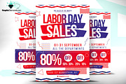 Labor Day Sale Flyer + Ad Banner Se, a Flyer Template by GraphicDiamonds (Thumbnail 1 of 7)