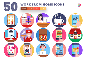 50 Work From Home Icons