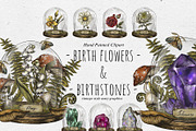 Birth Flowers & Birthstone Clipart, an Illustration by Belusuab (Thumbnail 1 of 16)