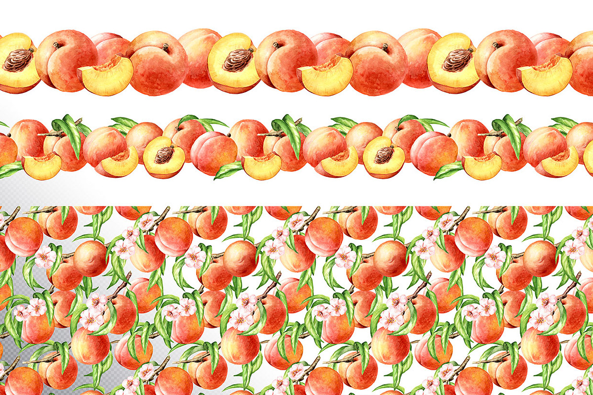 Honey Peaches. Original Watercolor, a Food Illustration by Daria Ustiugova (Photo 19 of 21)