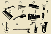 Music Instruments Dingbats Font, a Symbol Font by Minimalartstudio (Thumbnail 5 of 8)