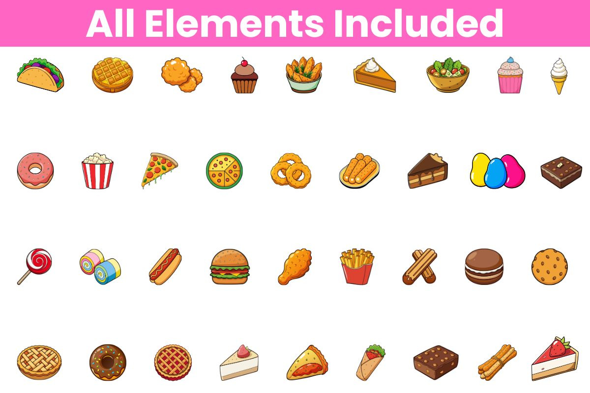 Food & Dessert Clipart Bundle, a Food Illustration by Awieee1 (Photo 3 of 5)