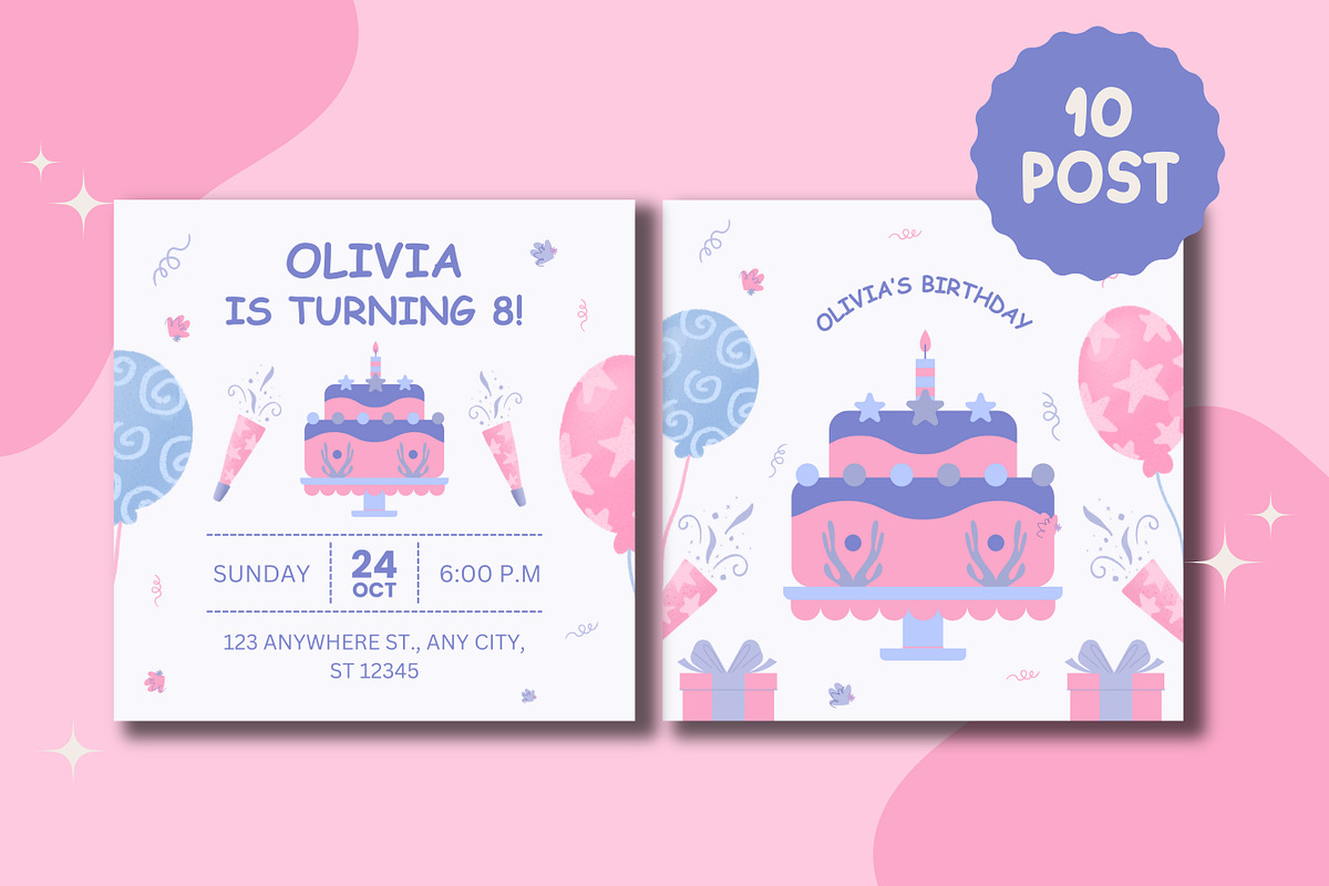 Birthday Celebration Canva Template, a Templates & Theme by TemplateCastleStore (Photo 6 of 7)