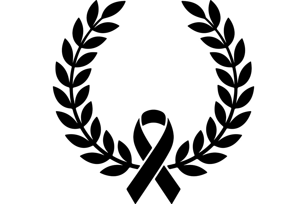 Black Ribbon Laurel Wreath, a Decorative Illustration by balal (Photo 3 of 15)