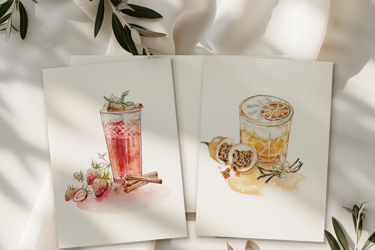 Tropical Cocktails - Watercolor Set, a Decorative Illustration by ThaismotaCreativeCo (Photo 4 of 7)