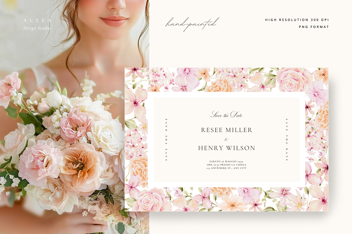 Delicate Pastel Watercolor Flowers, a Decorative Illustration by Altea Design Studio (Photo 13 of 26)