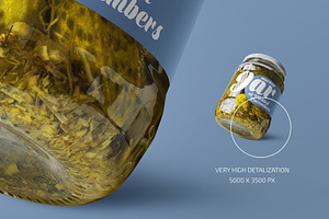 Jar Of Pickled Cucumbers Mockup Set