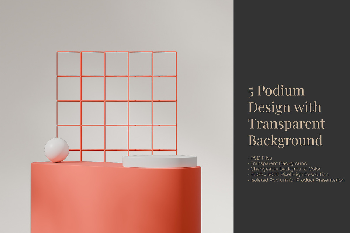 5 Podium with Transparent Background, a Background Graphic by faustudio (Photo 1 of 7)