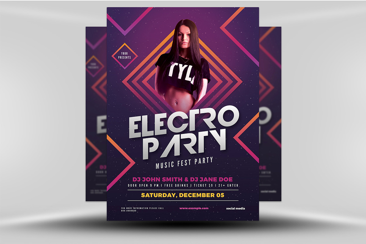 Club Flyer 01, a Flyer Template by FlyerHeroes (Photo 1 of 4)
