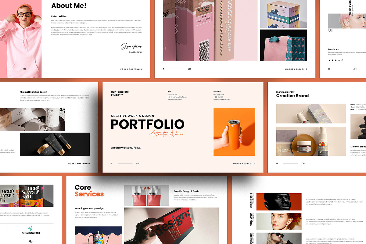 Portfolio Template InDesig & Canva, a Presentation Template by TemplateFolio-Shop (Photo 1 of 14)