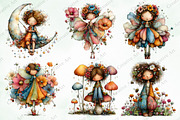 Watercolor Whimsical Fairy Clipart, an Illustration by Creative Art (Thumbnail 4 of 11)