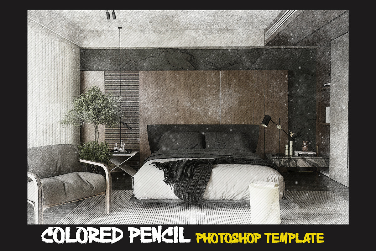 Colored Pencil Photoshop Template, a Layer Style Add-On by 3d_model_tifotizi (Photo 1 of 3)