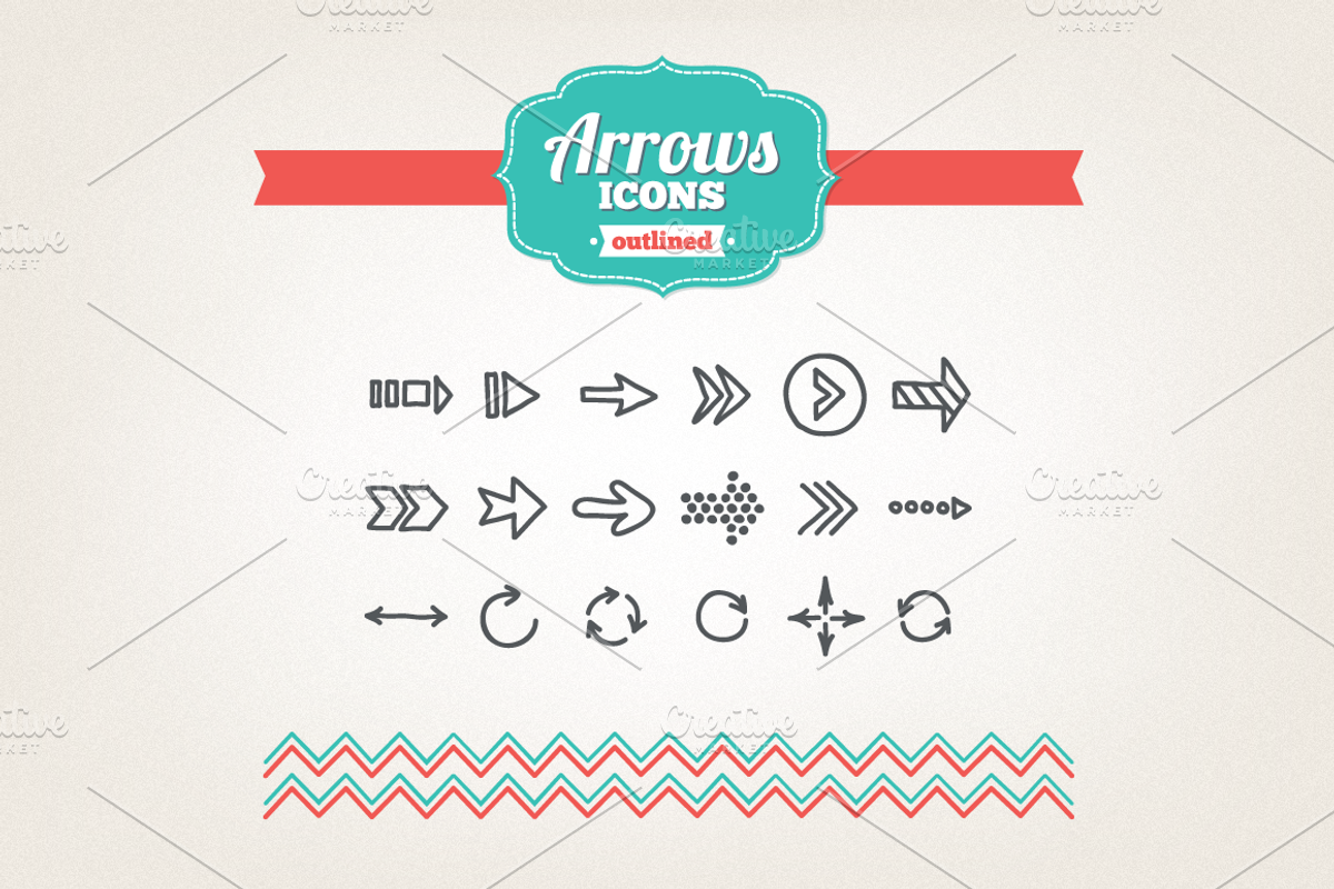 Hand drawn arrows icons