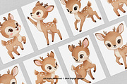 15 Bundle Watercolor Baby Deer Stag, an Animal Illustration by Morspective (Thumbnail 3 of 8)